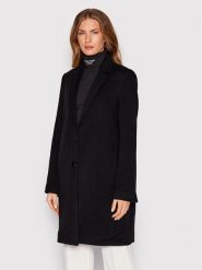 Calvin Klein Płaszcz wełniany K20K204155 Czarny Regular Fit. Czarne płaszcze damskie CALVIN KLEIN, na zimę, bez wzorów, z wełny. Za 1,699.00 zł.