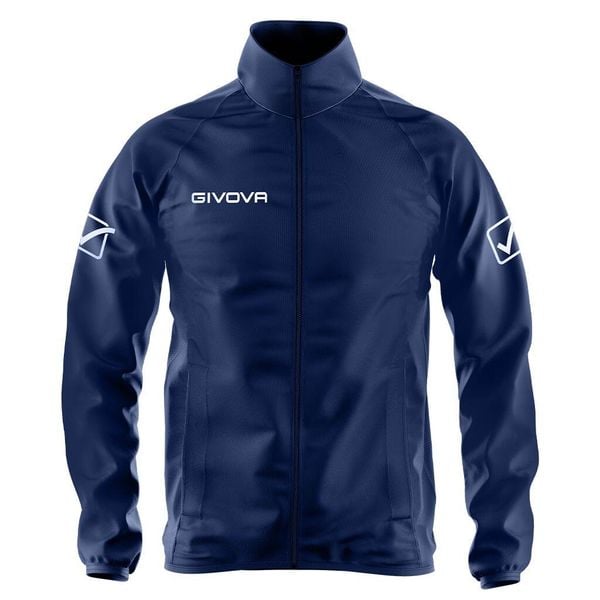 Kurtka do piłki nożnej męska Givova Basico przeciwdeszczowa. Niebieskie kurtki treningowe męskie Givova, na zimę, m, bez wzorów, do biegania. Za 45.86 zł.