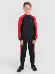 4F Spodnie sportowe dziecięce 4F JUNIOR x Robert Lewandowski - czarne 134/140 (8-10 lat). Czarne koszulki dziewczęce 4f, m, bez wzorów, z dzianiny, bez ramiączek. Za 149.99 zł.