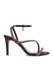 Nine West Sandały CEO-Y3113-1 Brązowy. Brązowe sandały damskie Nine West, bez wzorów, z materiału, bez obcasa, na szpilce. Za 249.99 zł.
