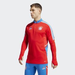 Kurtka z dresu Bayern Munich Condivo 2022/23. Czerwone kurtki męskie Adidas, xl, bez wzorów, z dresówki, sportowe, bez kaptura. Za 303.90 zł.