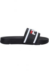 Klapki damskie Fila Morro Bay. Czarne klapki damskie Fila, bez wzorów, z materiału, bez obcasa. Za 143.50 zł.