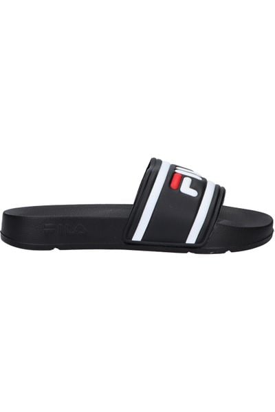 Klapki damskie Fila Morro Bay. Czarne klapki damskie Fila, bez wzorów, z materiału, bez obcasa. Za 143.50 zł.