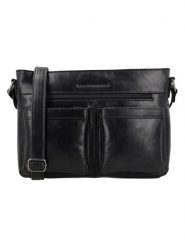 HIDE & STITCHES Skórzana torebka w kolorze czarnym - 29 x 21 x 8 cm rozmiar: onesize. Czarne torebki klasyczne damskie HIDE & STITCHES, bez wzorów, z materiału, bez dodatków. Za 252.99 zł.