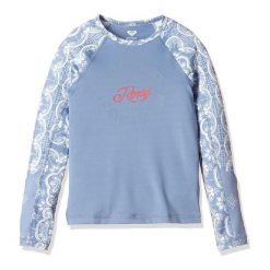 Koszulka Roxy Jr Aloha LS 164 - Ochrona UV dla dzieci. Niebieskie koszulki dziewczęce Roxy, s, bez wzorów, bez ramiączek. Za 155.99 zł.