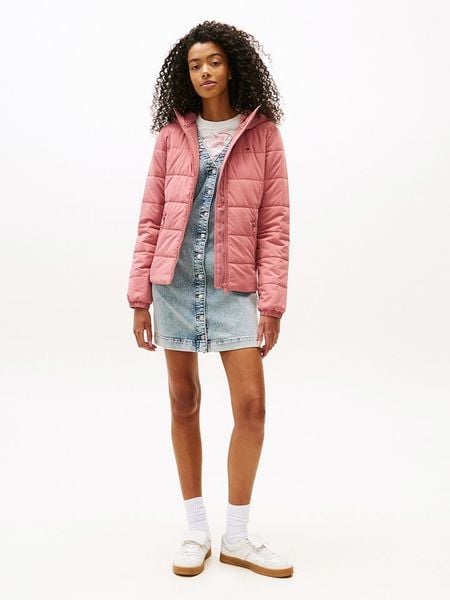 TOMMY JEANS Kurtka pikowana w kolorze jasnoróżowym rozmiar: M. Różowe kurtki damskie Tommy Jeans, m, bez wzorów, z jeansu, bez kaptura. Za 460.12 zł.
