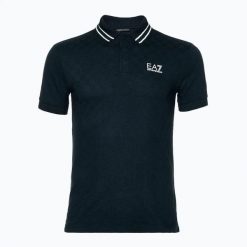 Koszulka męska EA7 Emporio Armani Golf Pro Polo Check. Niebieskie koszulki polo męskie EA7 Emporio Armani, m, bez wzorów, z bawełny, bez ramiączek. Za 359.99 zł.