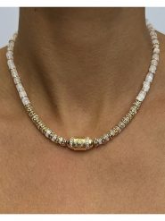 Taboo Pozłacany naszyjnik z kamieniami szlachetnymi - dł. 40 cm rozmiar: onesize. Brązowe naszyjniki damskie Taboo, pozłacane. Za 252.99 zł.