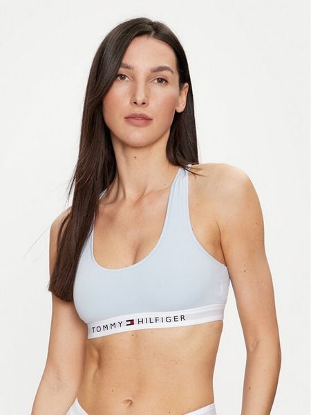 Tommy Hilfiger Biustonosz top UW0UW04143 Niebieski. Niebieskie biustonosze Tommy Hilfiger, bez wzorów, z bawełny. Za 109.99 zł.