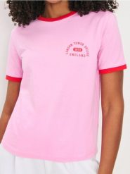 Koszulka z nadrukiem - różowy. Czerwone t-shirty damskie Sinsay, l, bez wzorów, bez kołnierzyka. Za 29.99 zł.