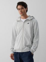 4F Bluza dresowa regular z kapturem męska - szara L. Szare bluzy z kapturem męskie 4f, l, z dresówki. Za 169.99 zł.