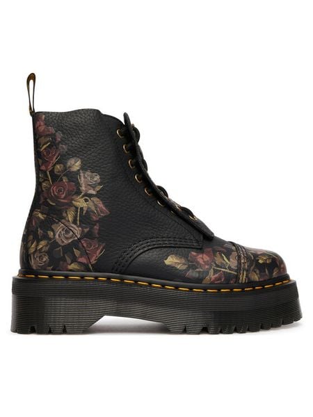 Dr. Martens Trapery Sinclair Decayed Roses Tumbled Nappa DM32050001 Czarny. Czarne trapery damskie Dr. Martens, ze skóry, bez obcasa. Za 1,129.00 zł.