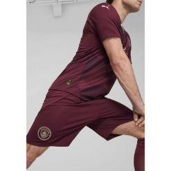 Męskie szorty Manchester City 24/25 PUMA Dark Jasper Red. Czerwone szorty męskie Puma, bez kołnierzyka. W wyprzedaży za 177.55 zł.