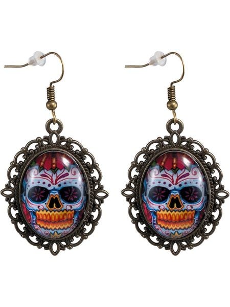 Party x People Kolczyki "La Catrina" ze wzorem rozmiar: onesize. Kolczyki damskie Party x People, szklane. Za 19.54 zł.