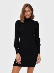 ONLY Sukienka dzianinowa Katia 15232502 Czarny Regular Fit. Czarne sukienki damskie Only, m, bez wzorów, z dzianiny, bez kołnierzyka, bez ramiączek. Za 179.99 zł.
