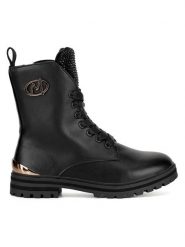 MEXX Trzewiki MI001711843W Czarny. Czarne botki damskie Mexx, z materiału, bez obcasa, na płaskiej podeszwie, bez zapięcia. Za 429.99 zł.