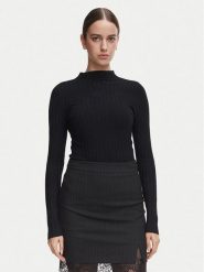 Morgan Bluzka 252-MROYA Czarny Slim Fit. Czarne bluzki damskie Morgan, m, bez wzorów, z syntetyku, bez ramiączek. Za 189.99 zł.
