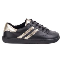 Sneakersy barefoot damskie Kaia Olivier – anatomiczne buty skórzane czarne. Czarne buty sportowe na co dzień damskie bez wzorów, z dresówki, trekkingowe. Za 438.49 zł.