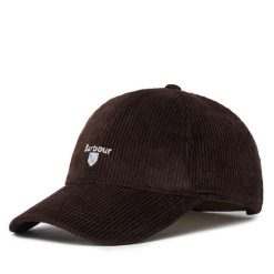 Czapka z daszkiem Barbour. Brązowe czapki z daszkiem damskie Barbour, bez wzorów. Za 154.99 zł.