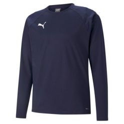 Bluza Puma Teamliga. Białe bluzy bez kaptura męskie Puma, bez wzorów, sportowe, bez kołnierzyka, bez ramiączek. Za 249.00 zł.
