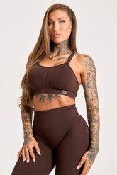Stanik fitness cardio damski Gym Glamour push up 2.0. Czerwone biustonosze sportowe damskie GYM GLAMOUR, bez wzorów. Za 159.99 zł.