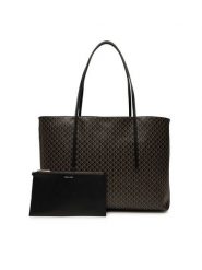 Calvin Klein Torebka Emblem Aop Tote W/ Pouch LV04F3266G Czarny. Czarne torebki klasyczne damskie CALVIN KLEIN, bez wzorów, ze skóry, bez dodatków. Za 589.99 zł.