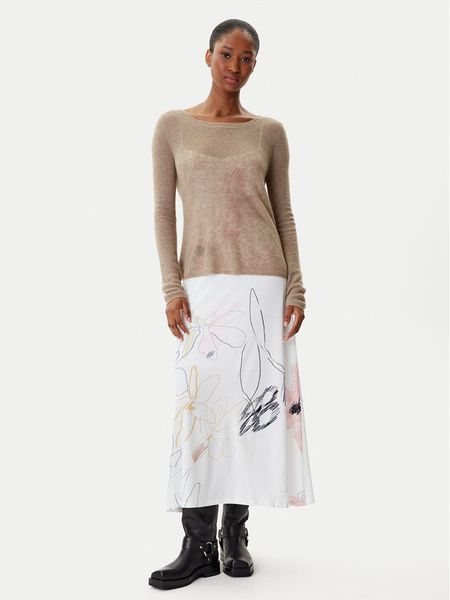 Desigual Sukienka codzienna Kala 25WWVK25 Biały Slim Fit. Białe sukienki damskie Desigual, na co dzień, l, bez wzorów, z syntetyku, bez kołnierzyka, bez ramiączek, proste. Za 559.99 zł.