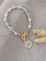 Nakkash Pozłacana bransoletka z kamieniami szlachetnymi rozmiar: onesize. Niebieskie bransoletki damskie Nakkash, pozłacane. Za 39.99 zł.