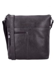 HIDE & STITCHES Skórzana torebka "Porto" w kolorze czarnym - 23 x 23 x 4 cm rozmiar: onesize. Czarne torebki klasyczne damskie HIDE & STITCHES, bez wzorów, z materiału, bez dodatków. Za 226.77 zł.