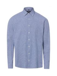 Nils Sundström koszula casual z lnem Mężczyźni Modern Fit Bawełna niebieski, XL. Niebieskie koszule męskie Nils Sundström, m, bez wzorów, z bawełny, bez kołnierzyka, bez ramiączek. Za 179.95 zł.