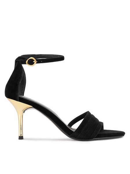 Gino Rossi Sandały NELLY-SLT1527-6 Czarny. Czarne sandały damskie Gino Rossi, bez wzorów, ze skóry, bez obcasa, na szpilce. Za 379.99 zł.