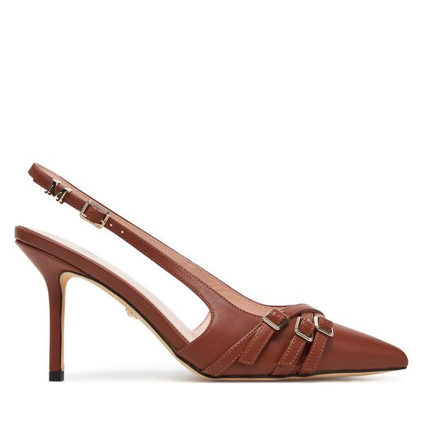 Szpilki Marciano Guess. Brązowe sandały damskie Marciano Guess, z aplikacjami, bez obcasa. Za 869.99 zł.