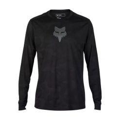 Bluza rowerowa męska Fox Ranger Tru Dri LS Jersey. Czarne bluzy bez kaptura męskie Fox Racing, bez wzorów, z jersey, sportowe, bez kołnierzyka, bez ramiączek. Za 311.29 zł.