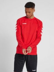 Bluza do piłki ręcznej męska Hummel Go Cotton Sweatshirt. Niebieskie bluzy bez kaptura męskie HUMMEL, m, z bawełny. Za 74.00 zł.