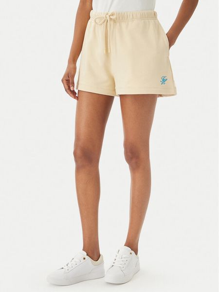 Tommy Hilfiger Szorty sportowe Logo Embroidery WW0WW48765 Beżowy jasny Regular Fit. Brązowe spodenki sportowe damskie Tommy Hilfiger, m, z bawełny. Za 214.99 zł.