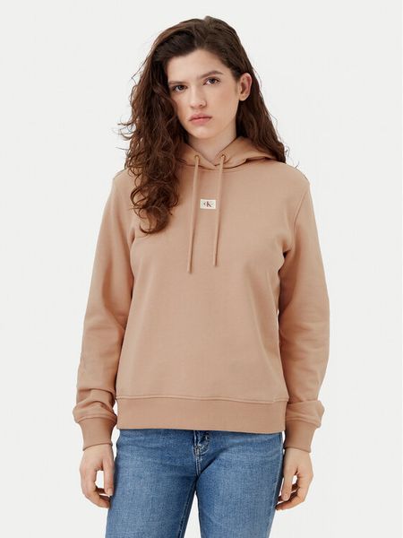 Calvin Klein Jeans Bluza J20J225085 Beżowy Regular Fit. Brązowe bluzy bez kaptura damskie Calvin Klein Jeans, s, z bawełny. Za 229.99 zł.