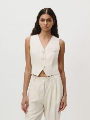 LeGer Kamizelka "Edina" w kolorze kremowym rozmiar: 34. Brązowe kamizelki damskie LeGer. Za 130.99 zł.