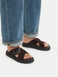 G-Star Raw Klapki CEO-WI16-MARS-02 Brązowy ciemny. Brązowe klapki damskie G-Star, bez wzorów, ze skóry, bez obcasa. Za 133.99 zł.