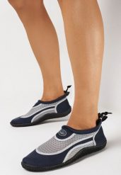 Granatowo-Szare Buty Sportowe do Wody ze Ściągaczem i Elastyczną Podeszwą Indal. Niebieskie buty sportowe na co dzień damskie Born2be, bez wzorów, żeglarskie. Za 29.99 zł.