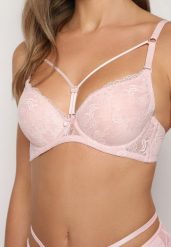 Ciemnoróżowy Biustonosz Full Cup z Koronką Tinallore. Czerwone biustonosze Renee, bez wzorów, z bawełny. Za 39.99 zł.