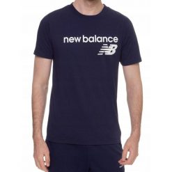 Koszulka T-shirt na co dzień męski NEW BALANCE bawełna. Niebieskie t-shirty męskie New Balance, m, bez wzorów, z bawełny, bez kołnierzyka. Za 137.00 zł.