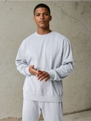 Bluza - szary. Szare bluzy bez kaptura męskie Sinsay, l, z bawełny. Za 29.99 zł.