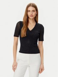 Marciano Guess Bluzka 5RGP22 6311A Czarny Regular Fit. Czarne bluzki damskie Marciano Guess, s, z aplikacjami, z syntetyku, bez kołnierzyka, bez ramiączek. Za 249.99 zł.