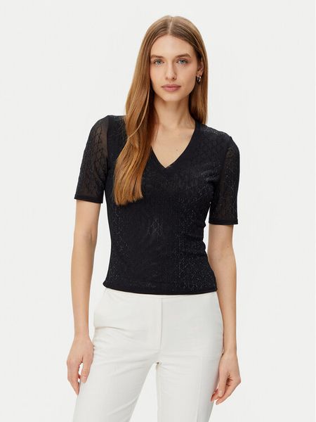 Marciano Guess Bluzka 5RGP22 6311A Czarny Regular Fit. Czarne bluzki damskie Marciano Guess, s, z aplikacjami, z syntetyku, bez ramiączek. Za 249.99 zł.