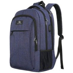 Plecak 28L – 15,6 cala – niebieski. Czarne plecaki męskie TRAVELHAWK, bez wzorów, z materiału. Za 35.95 zł.