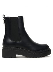 Guess Sztyblety FLTLNA FAL10 Czarny. Czarne botki damskie Guess, ze skóry, bez obcasa, na płaskiej podeszwie, bez zapięcia. Za 539.99 zł.