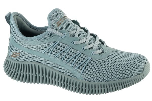 Buty sportowe Sneakersy damskie, Bobs Geo-New Aesthetics. Niebieskie buty sportowe na co dzień damskie Skechers, bez wzorów, z materiału, trekkingowe. Za 239.99 zł.