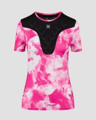 Koszulka biegowa damska X-Bionic Corefusion Run Shirt czarno-różowa. Czerwone bluzki sportowe damskie X BIONIC, m, bez wzorów, bez ramiączek. Za 519.99 zł.