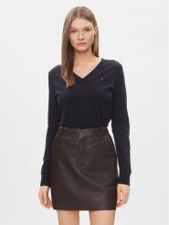 Tommy Hilfiger Sweter WW0WW42049 Granatowy Regular Fit. Niebieskie swetry klasyczne damskie Tommy Hilfiger, xxl, z syntetyku, bez kołnierzyka. Za 329.99 zł.