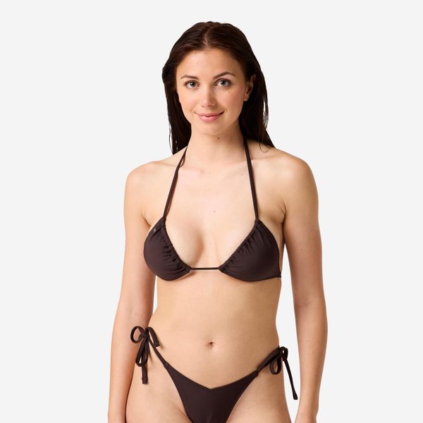 Góra kostiumu kąpielowego surfingowego damska Decathlon ViVi seria limitowana. Zielone bikini damskie Decathlon, bez wzorów. Za 119.99 zł.